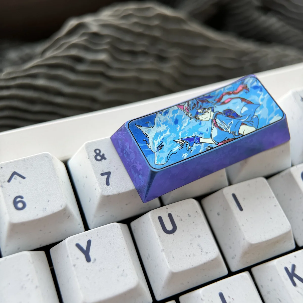 Overwatch Kiriko Enter Key Keycap on mechanical keyboard