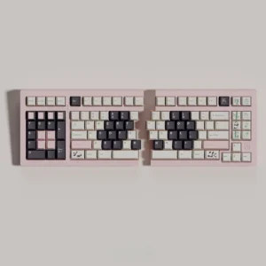Panda PBT Dye-Sub Keycap Set on a mechanical keyboard with block design