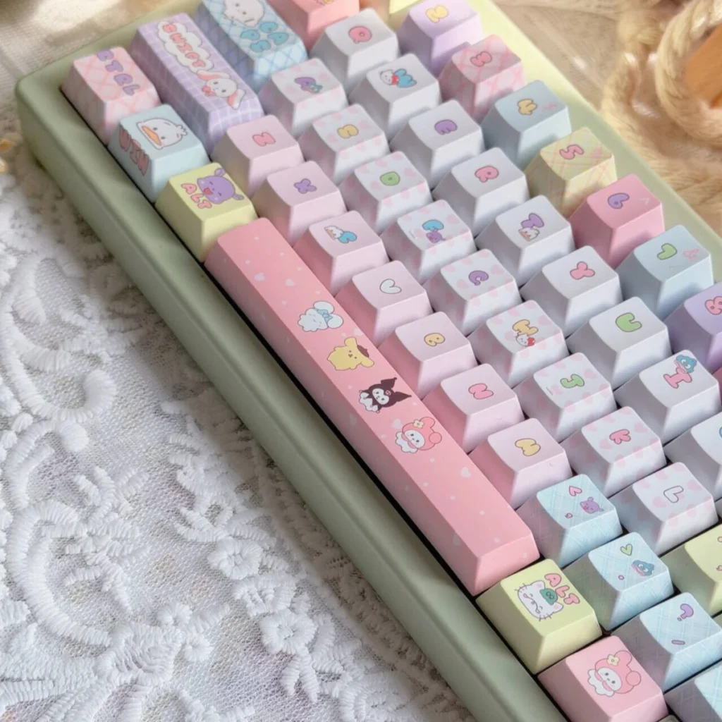 Detail of PBT keycap material and dye-sublimation clarity