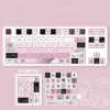 Line Art Pink Bear keycaps showcasing PBT material texture