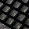 Detail shot of PBT material texture and vibrant colors of the Dunhuang keycap set