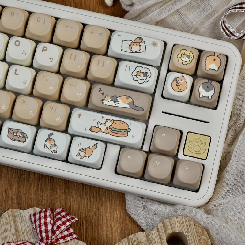 Close-up of MOA profile keycap with spherical top and cat design