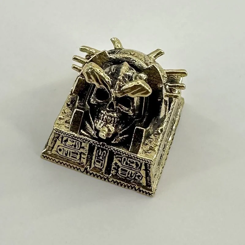 Detailed view 8 of Pharaoh Punk Skull Keycaps Handcrafted copper