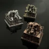 Detailed texture view of Pharaoh Punk Skull Keycaps Handcrafted copper design and material