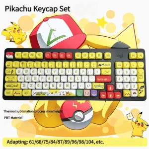 Pikachu Keycap Set MOA profile on mechanical keyboard