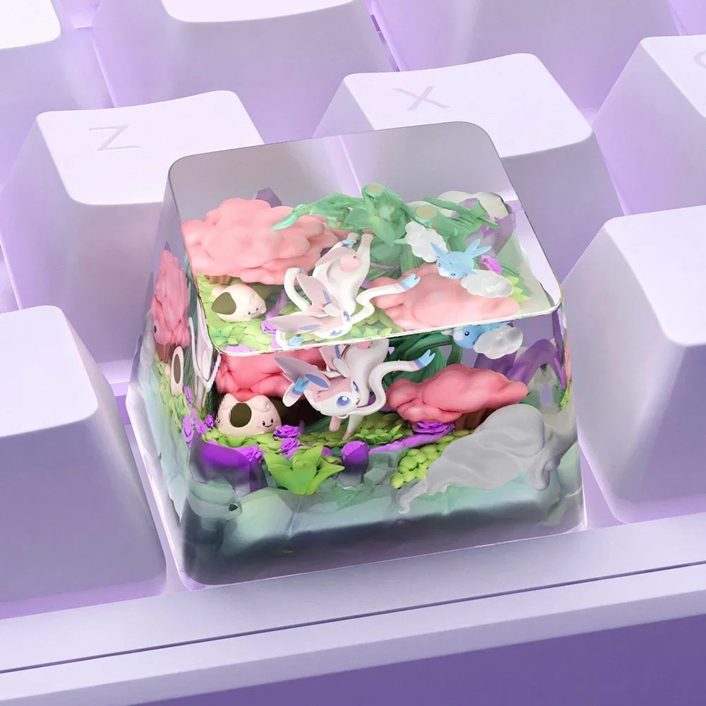 Pokemon Sylveon & Friends Exquisite Handcrafted installed on a mechanical keyboard setup