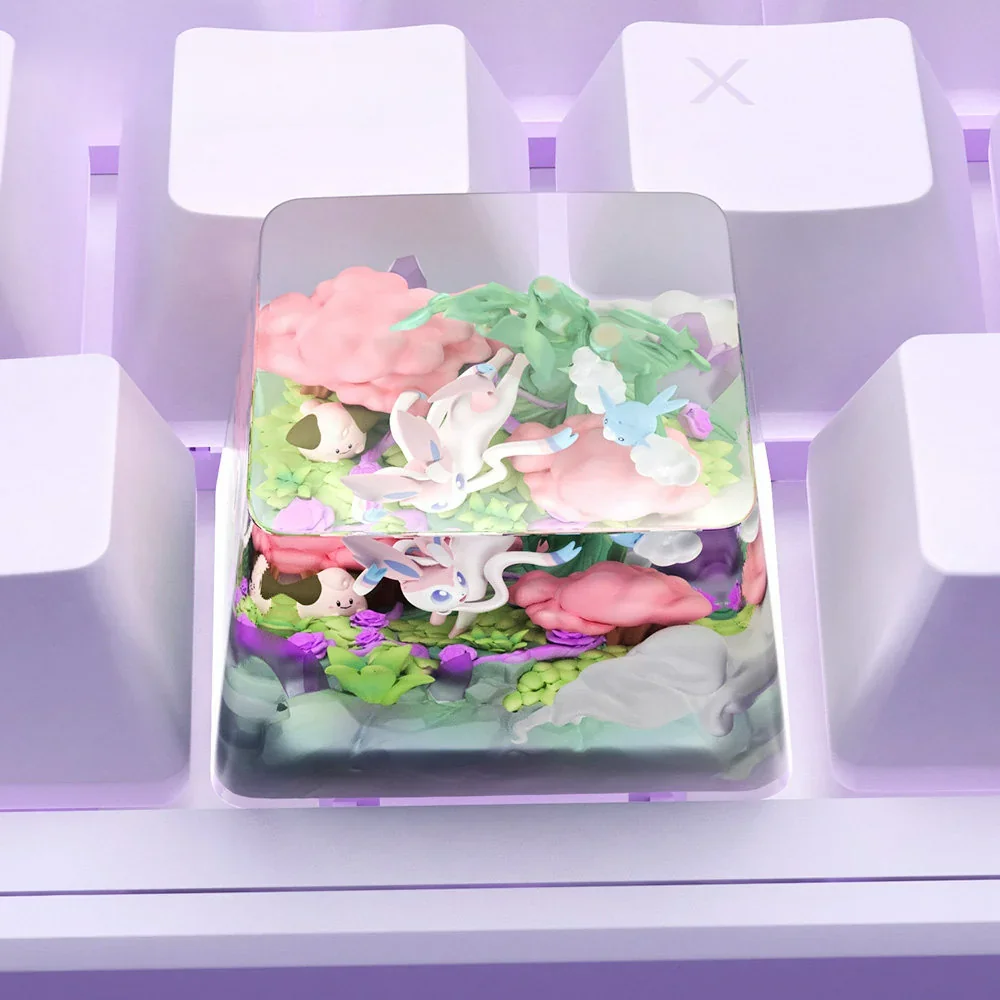 Pokemon Sylveon & Friends Exquisite Handcrafted hero image featuring Pokemon Sylveon & Friends Keycap