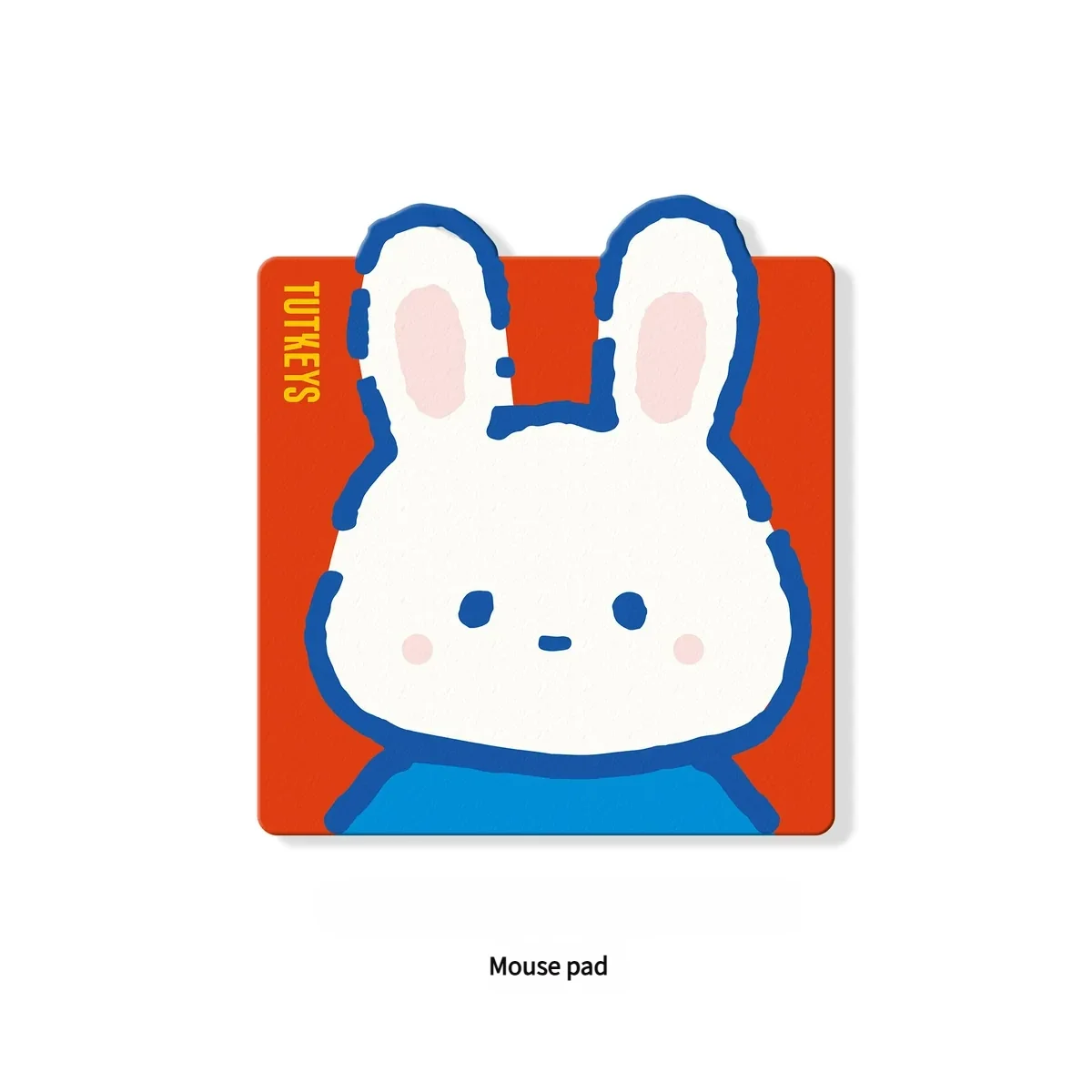 Close-up of Mouse Pad featuring whimsical rabbit designs