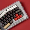 Close-up of Red Fox Cherry Keycap Premium PBT striking Red highlighting details and finish