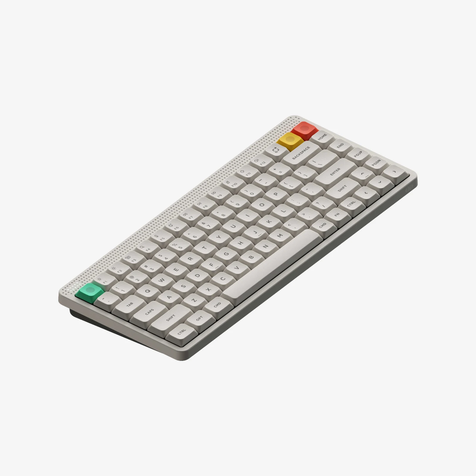 The standard Lunar White Node75 LP with pale letter keys and small bright accents