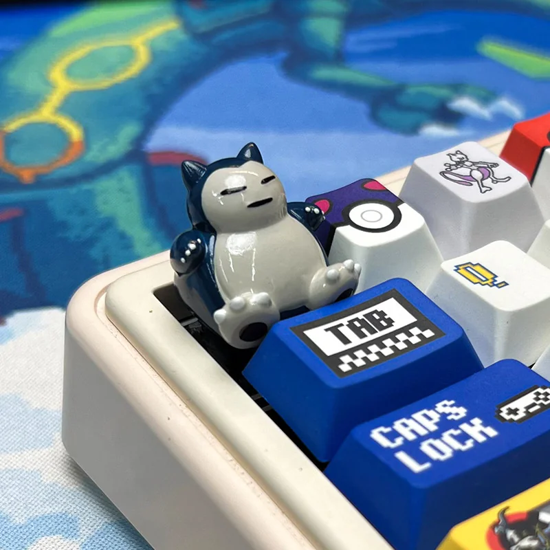 Snorlax Pokemon Artisan Keycap on Mechanical Keyboard