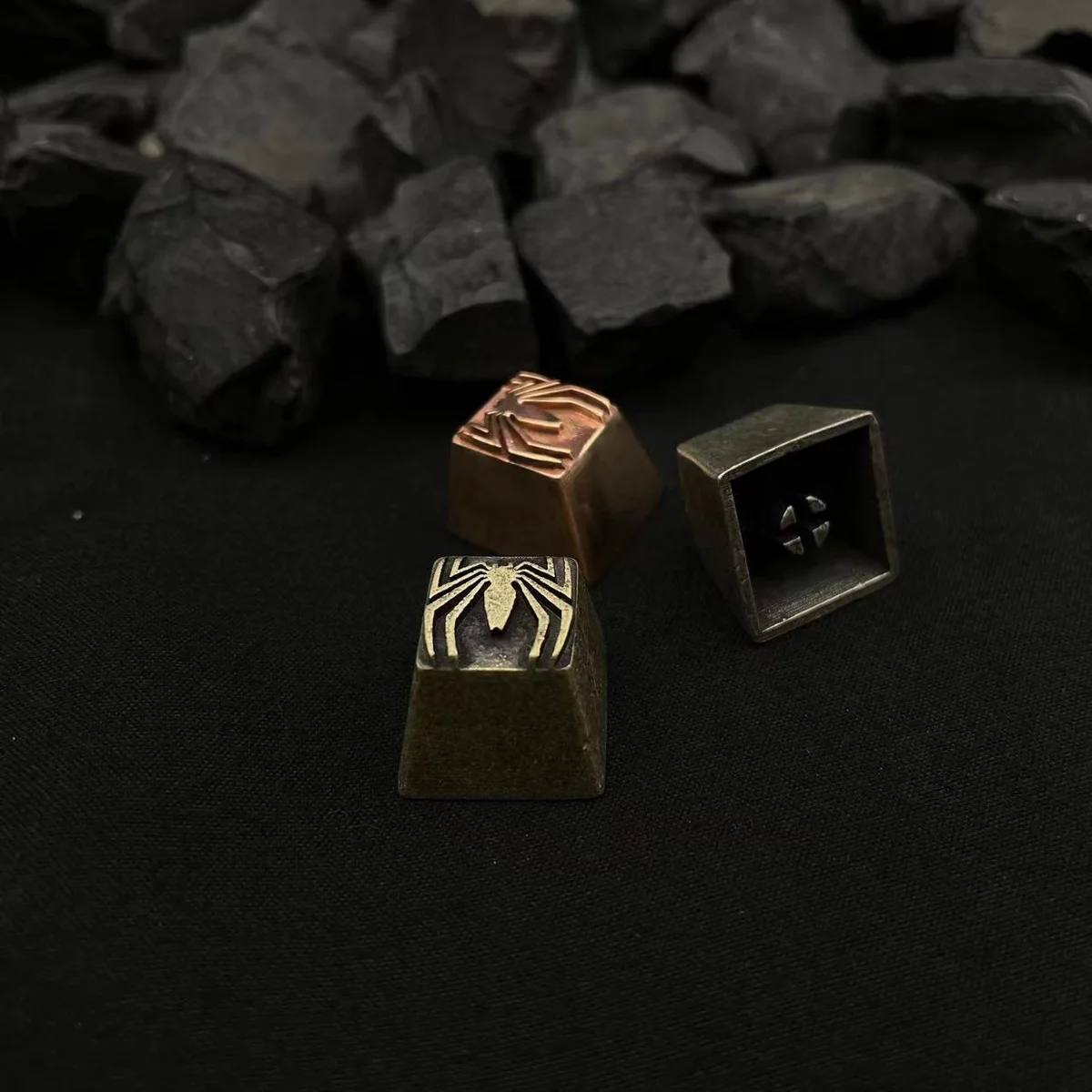 Spider-Man artisan keycap mounted on a mechanical keyboard