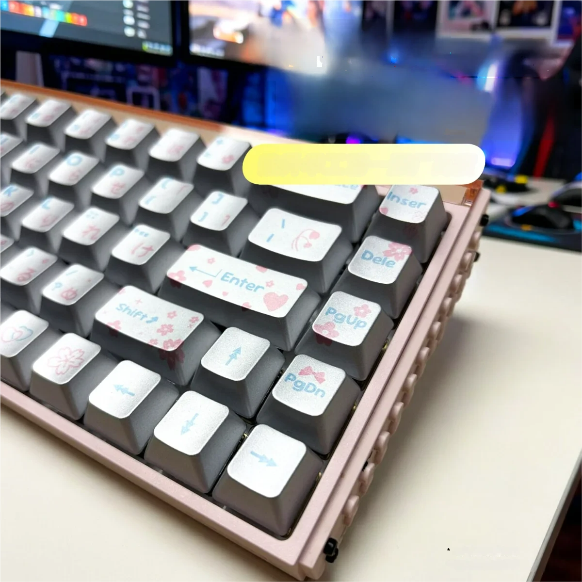 Overview of the full 129-key Spring Scenery PBT Keycap Set layout.