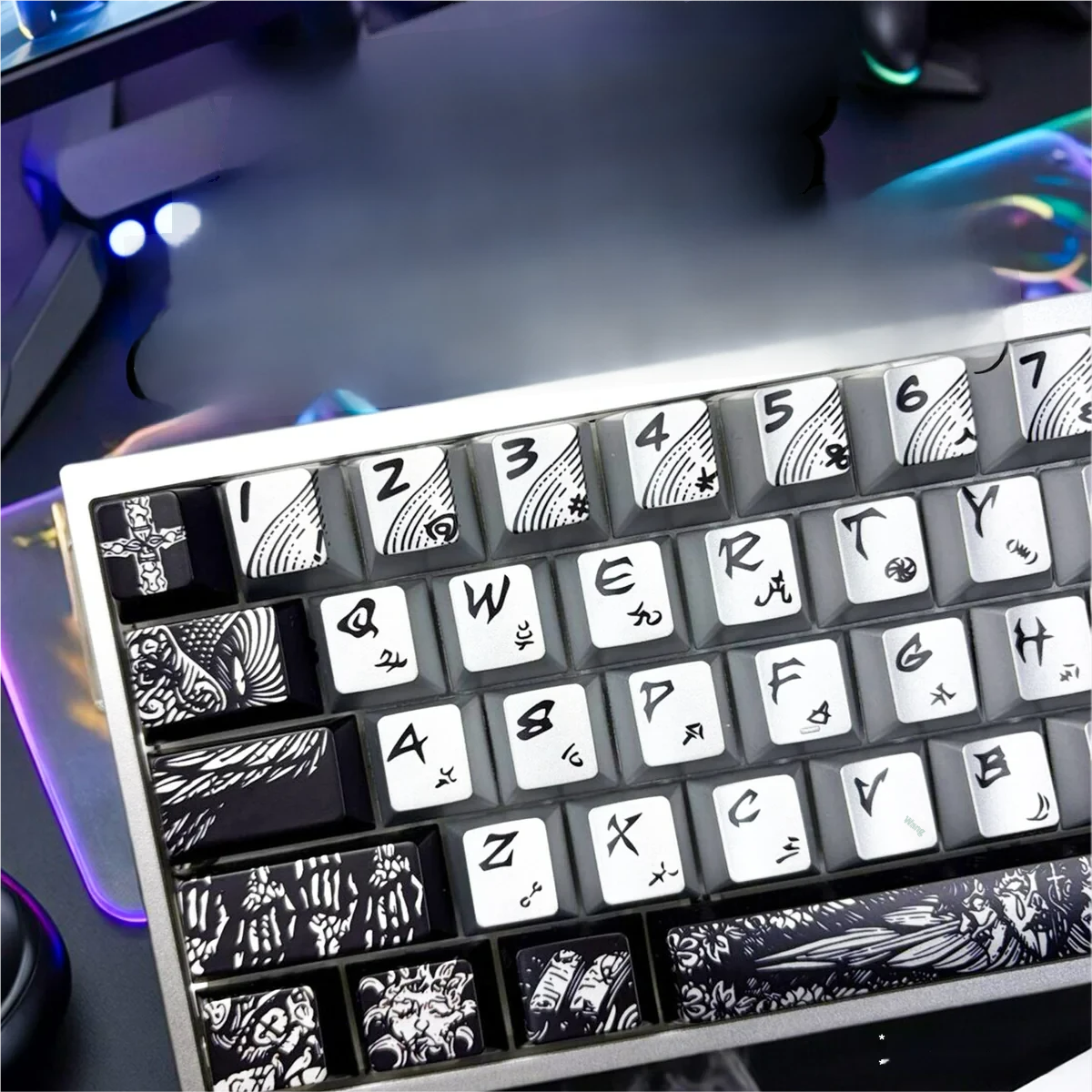 Stylish Fallen Angel Cherry Distinctive Fallen hero image featuring Stylish Fallen Angel Keycap Set