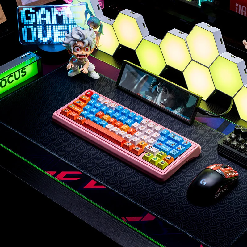 Super Mario Prince Mario Handcrafted pbt iconic installed on a mechanical keyboard setup