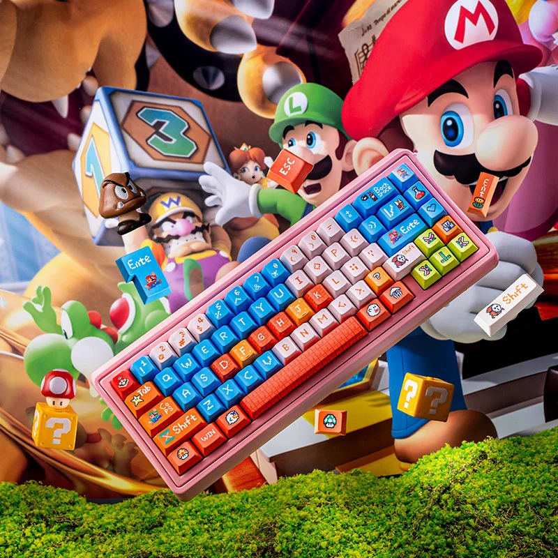 Super Mario Prince Mario Handcrafted pbt iconic hero image featuring Prince Mario Keycap Set