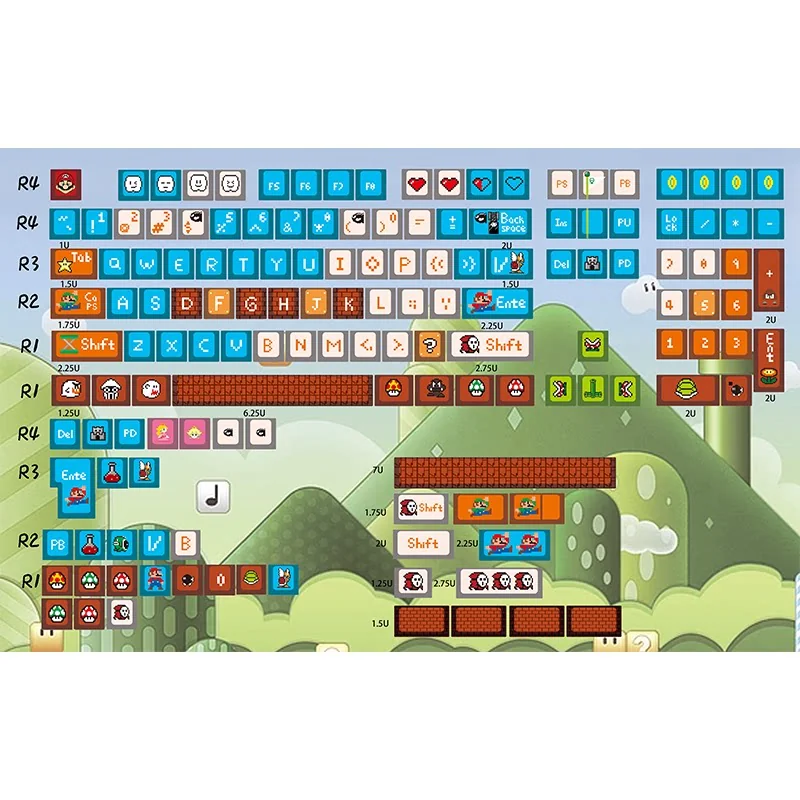 Detailed texture view of Super Mario Prince Mario Handcrafted pbt iconic design and material