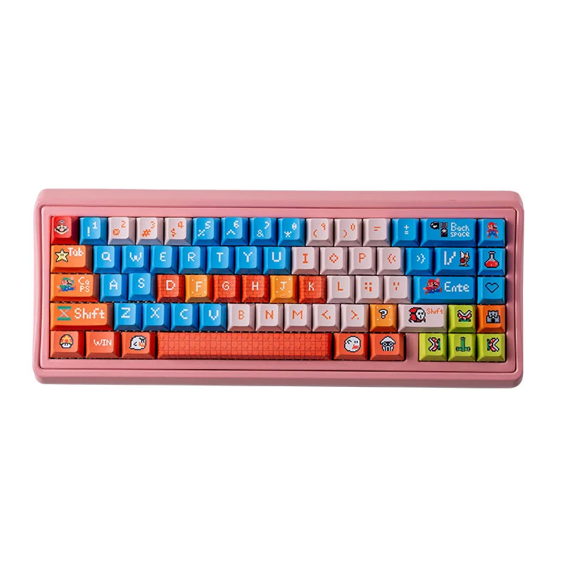 Close-up of Super Mario Prince Mario Handcrafted pbt iconic highlighting details and finish