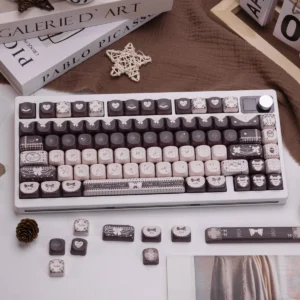 Sweet Cocoa Lolita MOA Keycap Set on mechanical keyboard