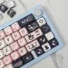 Sweetheart Black Cat MOA Keycap Set on mechanical keyboard