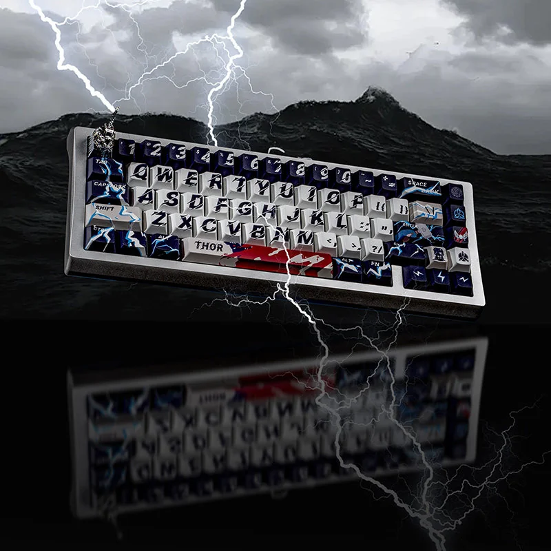 Full layout of 142-key Thor PBT Cherry profile keycaps
