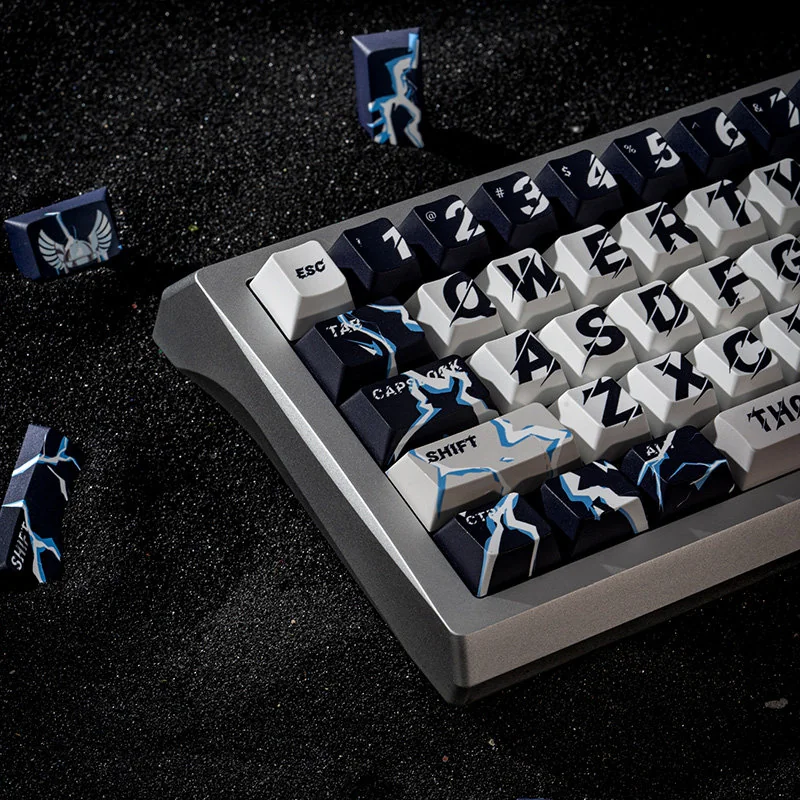Close-up of Thor Mjolnir keycap design