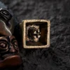 Top-down view of the unique Sanxingdui copper keycap design