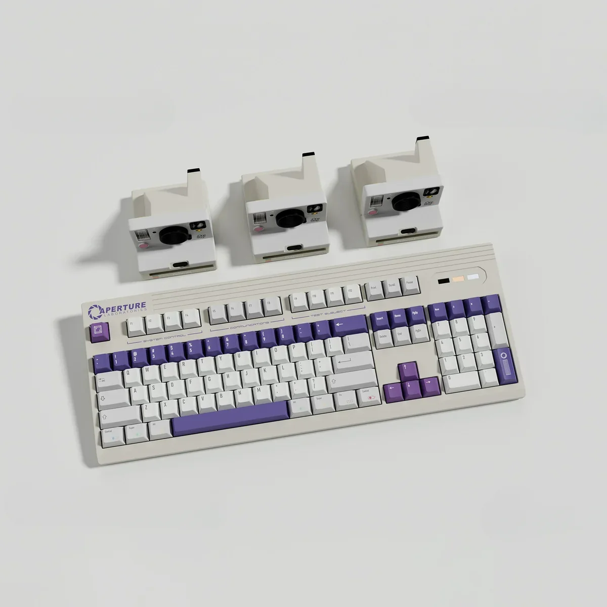 Full layout of vintage camera themed PBT keycaps