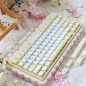 Yellow Rose Garden PBT Cherry Profile Keycap Set on mechanical keyboard