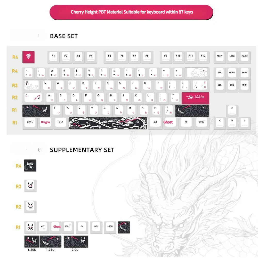 Angle view of Yuki Aim Dragon Cherry Exclusive Dragon-themed showing sculpt and color layering