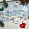 Full layout view of 108-key Little White Bear PBT keycaps