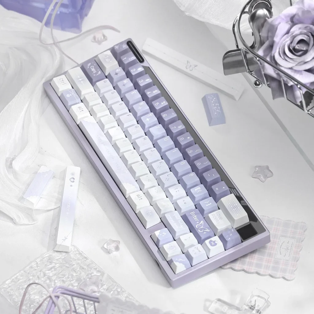 Full 144-key layout of Ethereal Butterfly PBT Keycap Set, showing comprehensive compatibility