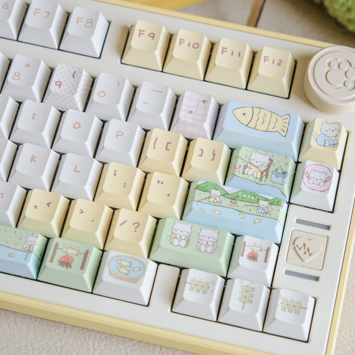 145-key Cat Fishing keycap set layout overview