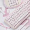Overhead view of the 145-key Ballet Poetry Cherry Profile Keycap Set arranged neatly.