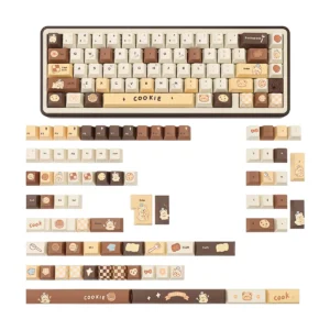 Side profile of Bear Bakery Cherry keycaps on a keyboard