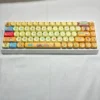 Bikini Bottom characters on a custom mechanical keyboard