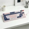 Blues Pink Voice MOA Keycap Set on a mechanical keyboard, showcasing vibrant blue and pink colors.