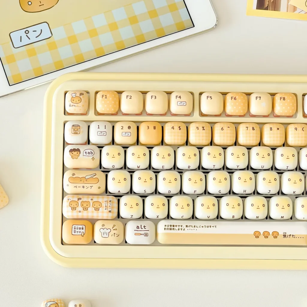 Close-up of Burnt Toast Series Keycap Unique Burnt Toast PBT highlighting details and finish