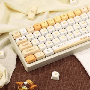 Angle view of Burnt Toast Series Keycap Unique Burnt Toast PBT showing color layering and layout presence