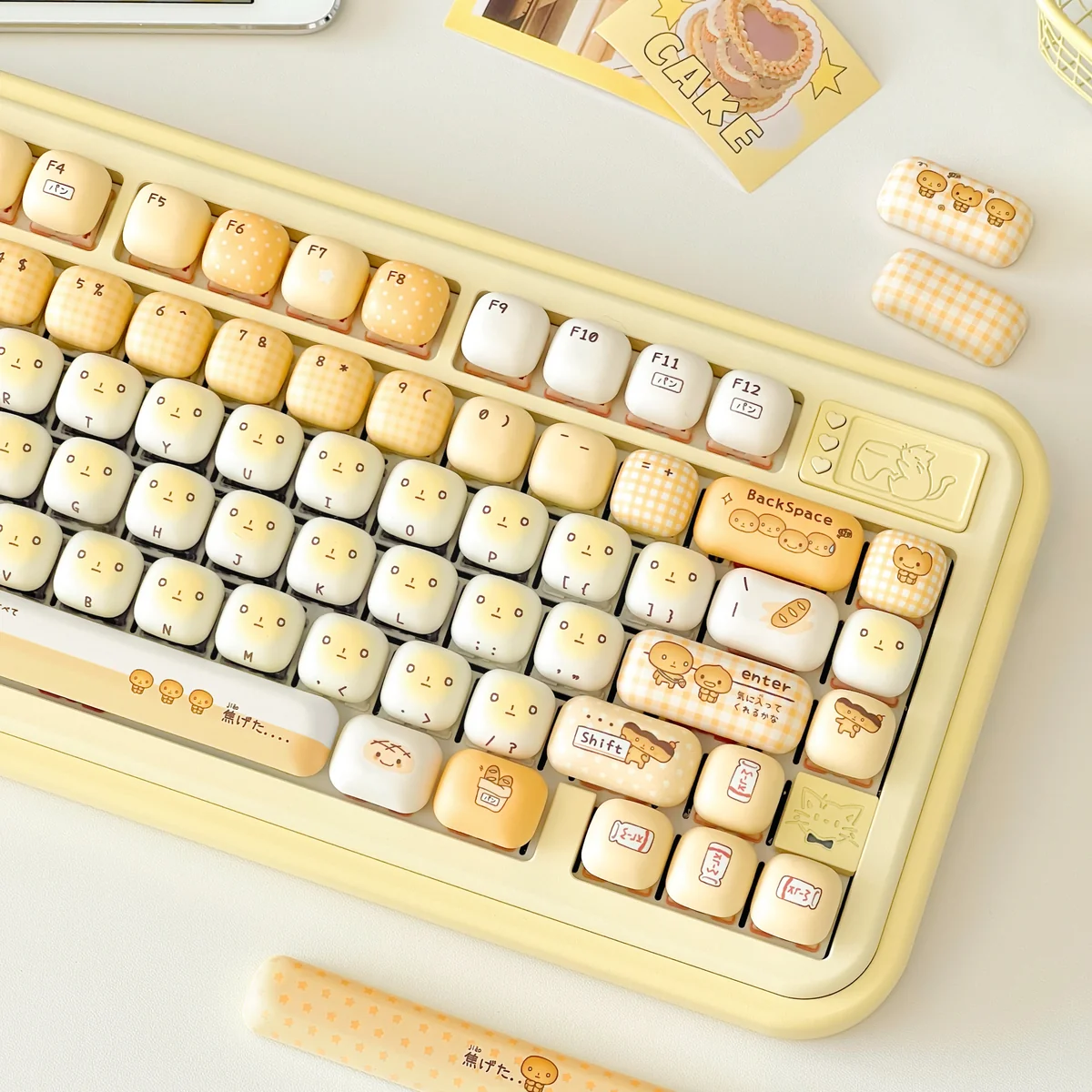Side profile of Burnt Toast Series Keycap Unique Burnt Toast PBT showing keycap set shape and fit
