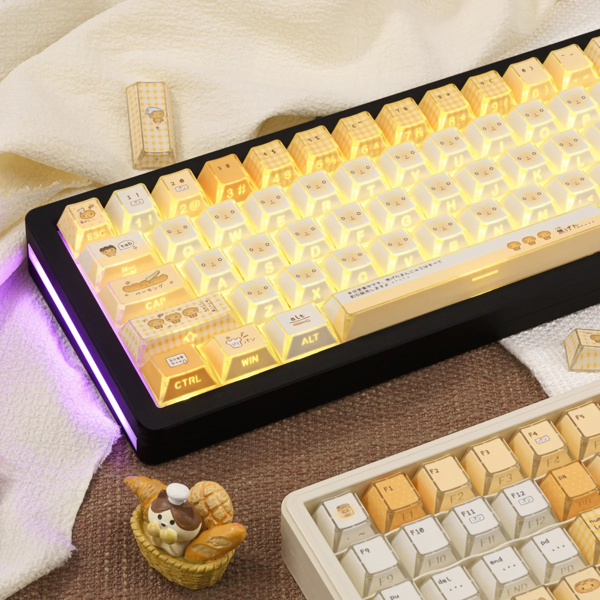 Detailed texture view of Burnt Toast Series Keycap Unique Burnt Toast PBT design and material