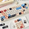 Caleb themed keycaps installed on a mechanical keyboard with backlighting
