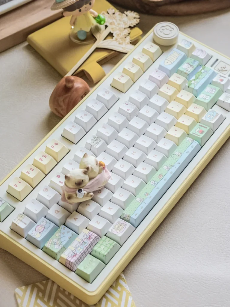 Fishing cat themed modifier keys on an MX-compatible keyboard
