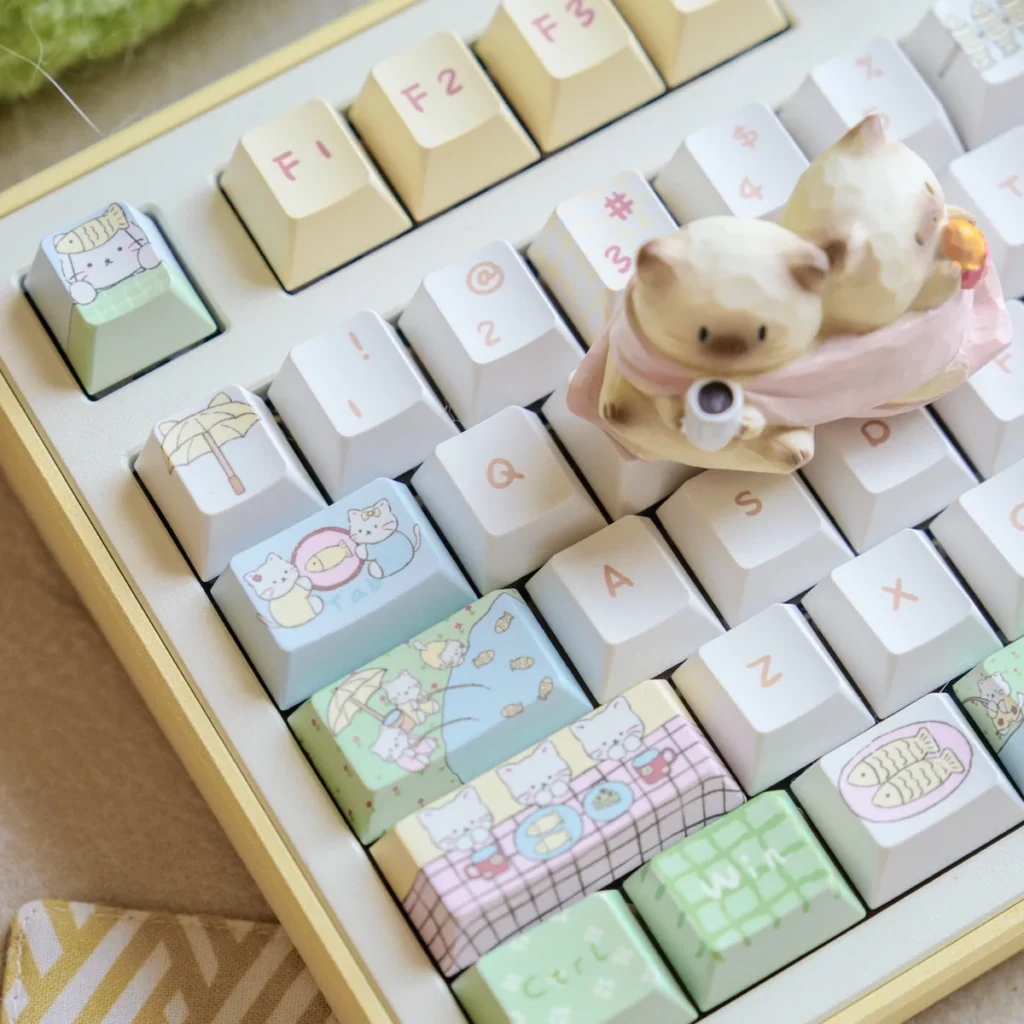 Cherry profile PBT keycaps with crisp dye-sub legends