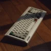 Side view of Cherry profile Retro Russian keycaps, demonstrating ergonomic sculpt