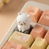 Close-up of crying Chiikawa Joke Bear resin keycap details