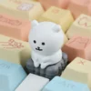 Close-up of smiling Chiikawa Joke Bear resin keycap details