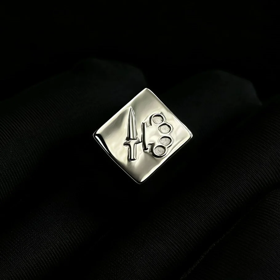 Side profile of Counter-Strike CSGO In-Game Item Premium silver showing artisan keycap shape and fit