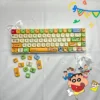 Crayon Shin-chan & Friends MOA Keycap Set on a mechanical keyboard, showcasing vibrant characters.