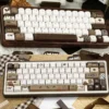 Crispy Dark Chocolate Keycap Set on mechanical keyboard
